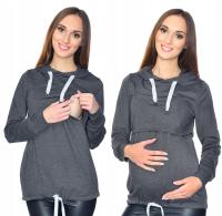 Bluza ciążowa i do karmienia M68 grafit XL