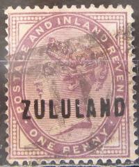Zululand kolonia brytyjska stary znaczek z nadrukiem (6/11