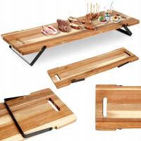 Deska Patera Taca Drewniana do Serwowania na Nóżkach