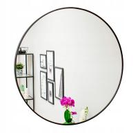 LUSTRO OKRĄGŁE ŁAZIENKOWE CZARNE ŚCIENNE RAMA LOFT DEKORACYJNE 50 cm