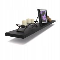 PÓŁKA WISZĄCA ŚCIENNA NA KSIĄŻKI 100 CM CZARNY MAT LOFT