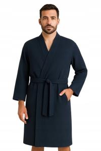 Szlafrok męski muślinowy bawełniany elegancki produkt polski