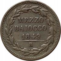 Watykan, Pius IX, 1/2 baiocco 1849 R. #TA#