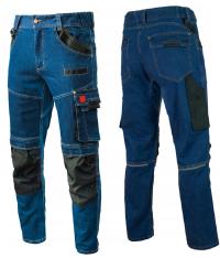 Spodnie robocze INDEX BHP bawełniane niebieskie z kieszeniami
