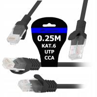 KABEL PRZEWÓD LAN SIECIOWY RJ45 DO INTERNETU KAT.6 CAT.6 UTP 0,25M LANBERG