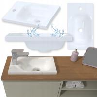 UMYWALKA WPUSZCZANA W BLAT BIAŁA KONGLOMERAT MAŁA zlew do łazienki 40x22cm