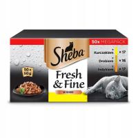 Sheba Fresh&Fine Drobiowe Smaki Sos 50x50g