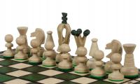 Drewniane szachy Królewskie (30x30cm) w kolorze zielonym, ozdobne