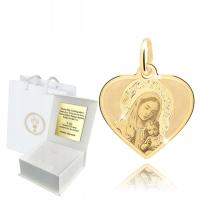 Золотой Медальон Сердце Причастие Крещение Злотый 333