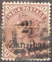 Zanzibar stary znaczek, z nadrukiem (6/30