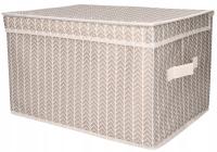Organizer tekstylny Jodełka z pokrywą 40x30x25 cm pudełko do domu biura