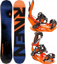 Snowboard RAVEN Trench Carbon Navy/Orange 157cm   wiązania FT360 Orange L