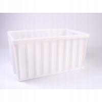 Pojemnik transportowy 800x600x450 biały wzmocniony żebrowane boki magazynow