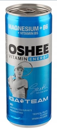 OSHEE Vitamin Energy Magnez Niebieski Iga Świątek puszka 250 ml 6l