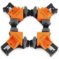 4x Zacisk stolarski narożny kątowy 90° ścisk montażowy do drewna ram mebli