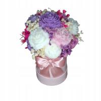 Flower Box Świece Sojowe Dzień Babci Dziadka Prezent Piwonie Ślub Urodziny