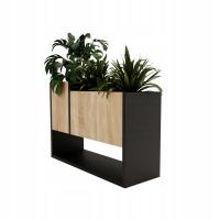 Donica kwietnik Karo C stojący kwiaty dom loft doniczka dąb sonoma