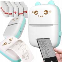 DRUKARKA TERMICZNA MINI KOT NIEBIESKA