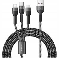 Zestaw kabli USB - USB typ C / microUSB / Lightning Recci