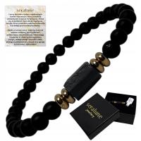 Czarny Turmalin Bransoletka z Turmalinu Onyksu Naturalna Kamień RAW