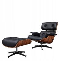 Кресло для отдыха Eames, черная версия из воловьей кожи, большая большая изголовье