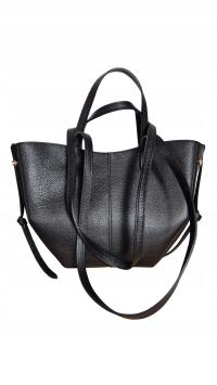 Vera Pelle torebka skóra naturalna Black - Shopper Bag Hit mniejsza wersja
