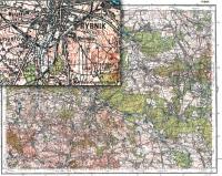 Старая карта 52 Верхняя Силезия топографическая карта тактический польский Рыбник 1933