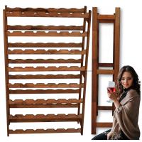 ВИННАЯ ПОЛКА ДЛЯ БУТЫЛОК ДЕРЕВЯННАЯ СТОЙКА 56 ПОЛКА ДЛЯ БУТЫЛОК КНИЖНЫЙ ШКАФ КОРИЧНЕВЫЙ