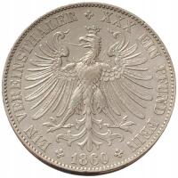 49359. Niemcy, Frankfurt - 1 vereinsthaler - 1860r. - Ag (18,5g/33mm)