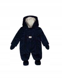 KANZ GRANATOWY KOMBINEZON NIEMOWLĘCY Z KAPTUREM I RĘKAWICZKAMI 68 1JYB