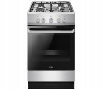Kuchnia gazowa Amica srebrna 58 l 4 palniki emaliowany ruszt