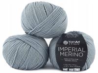 Włóczka YarnArt Unique IMPERIAL MERINO 100% wełna merynos 3337 szary