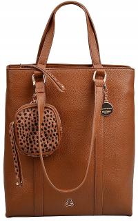 LuluCastagnette torebka damska klasyczna na ramię MIŚ cynamonowa portfelik