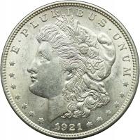 USA, 1 dolar 1921, Morgan Dollar, st. 2+