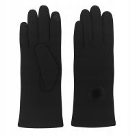 Rękawiczki DAMSKIE DOTYK pięciopalczaste ZIMOWE CIEPŁE CZARNE UNIWERSALNE