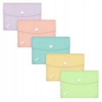 Teczka koperta na zatrzask A6 PP OXFORD URBAN mix kolorów pastel 1szt