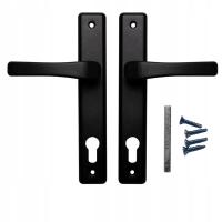 Klamka drzwiowa poliamidowa czarna rozstaw 90 na wkładkę