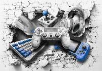 TAPETA winylowo flizelinowa młodzieżowa gracz niebieska wz13 - 368x248cm