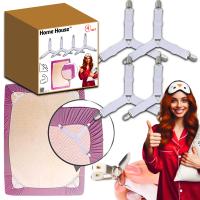 4x ZAPINKI KLIPSY TAŚMA DO PRZEŚCIERADŁA KLAMERKI NACIĄGANE MOCNE ZESTAW