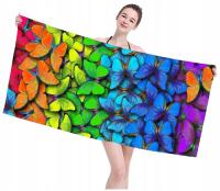 Ręcznik Plażowy Kąpielowy Wakacyjny na Plażę Mikrofibra Motylki 100x180