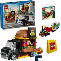 ZESTAW LEGO City 60404 Ciężarówka z hamburgerami 30584 Pociąg Torba PREZENT