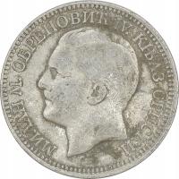 9.SERBIA, MILAN OBRENOVICH IV, 2 DINARY 1879