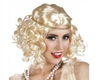 Peruka Retro Lata 30 blond z opaską Flapper Girl