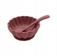 Miseczka, miska silikonowa karbowana z łyżeczką dla dzieci, niemowlaków