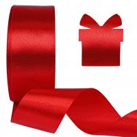 WSTĄŻKA SATYNOWA 38mm WSTĄŻKI DO DEKORACJI ATŁASOWA 32m SZEROKA CZERWONA