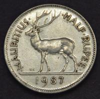 Mauritius - 1/2 rupee 1987