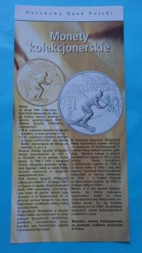 Folder 10 zł 1998,IO NAGANO 1998,stan I