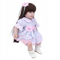 22-calowa Reborn Baby Doll z długimi włosami. Miękkie Reborn Babies K0