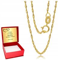 Złoty Łańcuszek 585 Złoto Singapur dla kobiety Skręcony Splot
