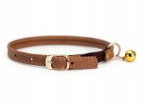 Кожаный ошейник для кошек Tobacco с гравировкой